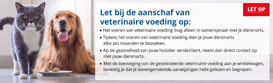 disclaimer banner aanschaf veterinaire voeding